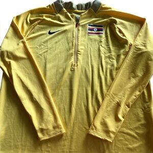 Nike Pro Elite Team Uganda Long Sleeve Pullover Made In USA Yellow Men’s XXL New